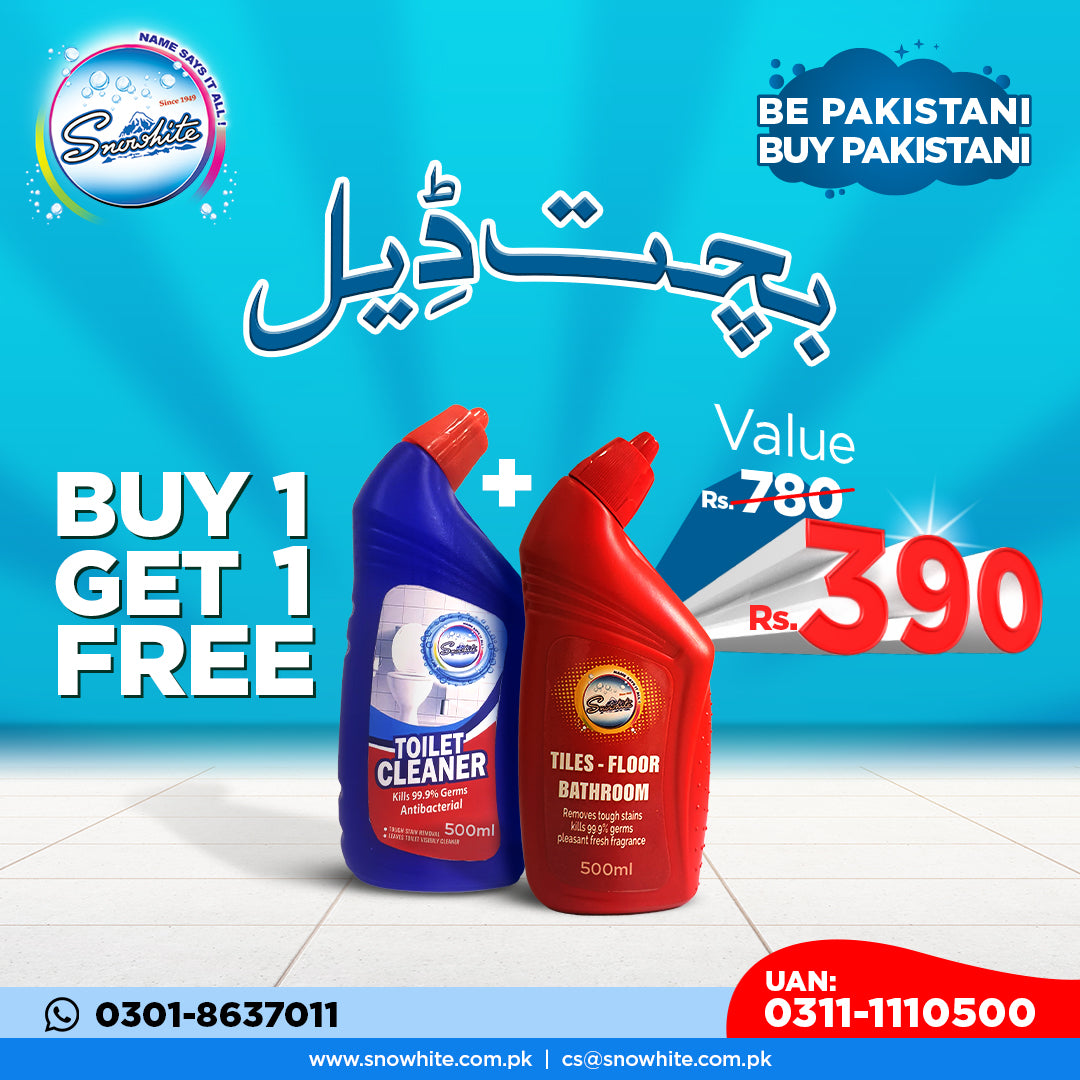 Buy 1  Toilet Cleaner 500 ml Get 1 Bathroom Cleaner 500ml Free